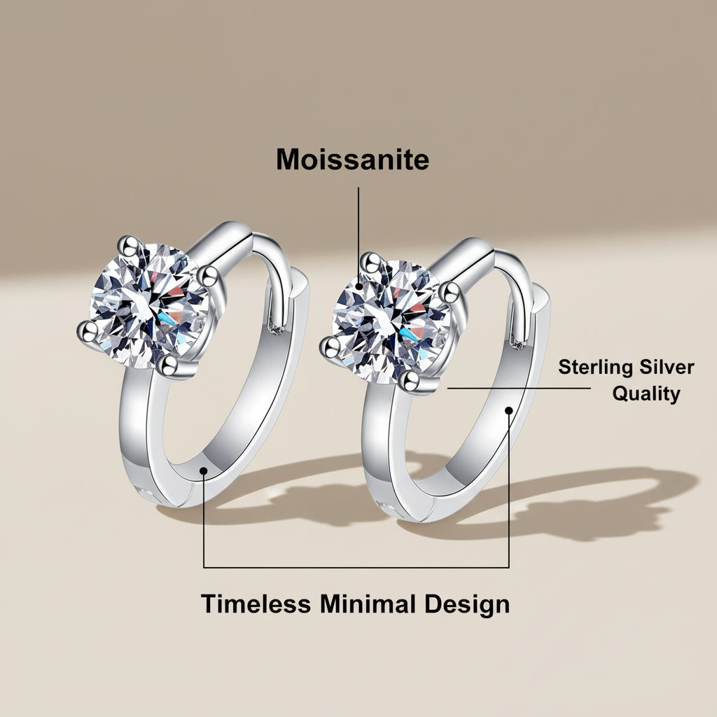 Milan Solitaire Moissanite Hoops
