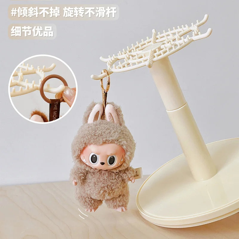 New labubu pendant display box rotating transparent labubu plush doll figure blind box storage display stand girl gifts