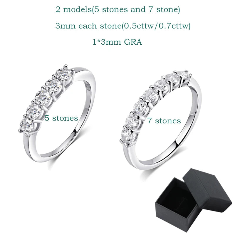 Elegant 3mm Moissanite Ring – 925 Sterling Silver