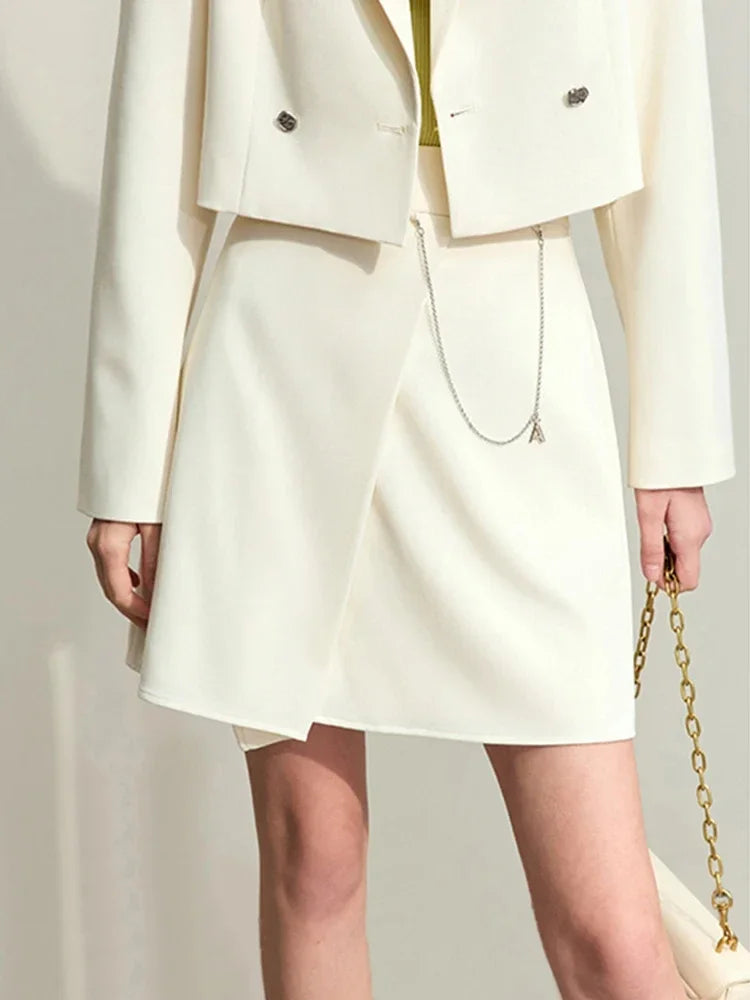 Minimalist Casual Shorts Skirts Women High Waist 2025 Spring New Fashion Commuter Straight A-Line Skirt