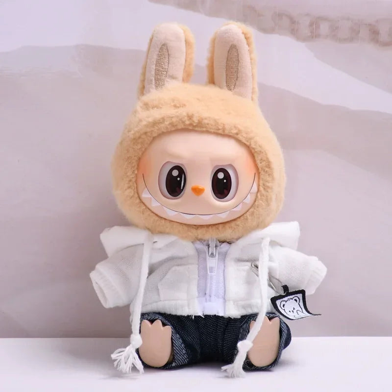 For 17cm Labubu Clothes II Idol Dolls Sitting Party The Monster Outfit Accessories Clothing DIY Kids Gift Hoodie And Jeans