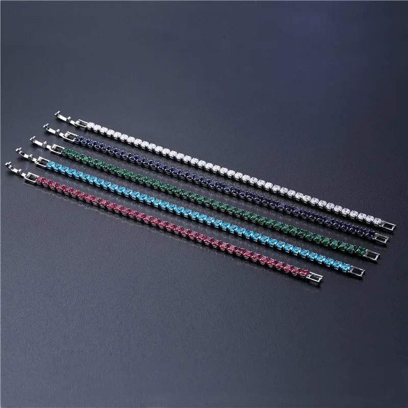 Sparkling 4mm Cubic Zirconia Bracelet – Silver Chain Jewelry