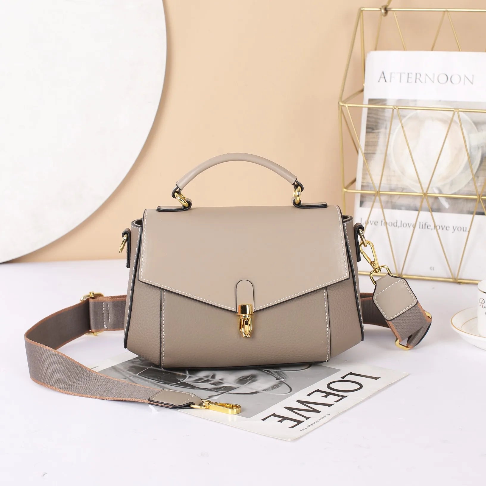 Genuine Leather Women's Bag New Trendy All-match Messenger Shoulder Bag Ladies Fashion First Layer Cowhide Handbag High Quality