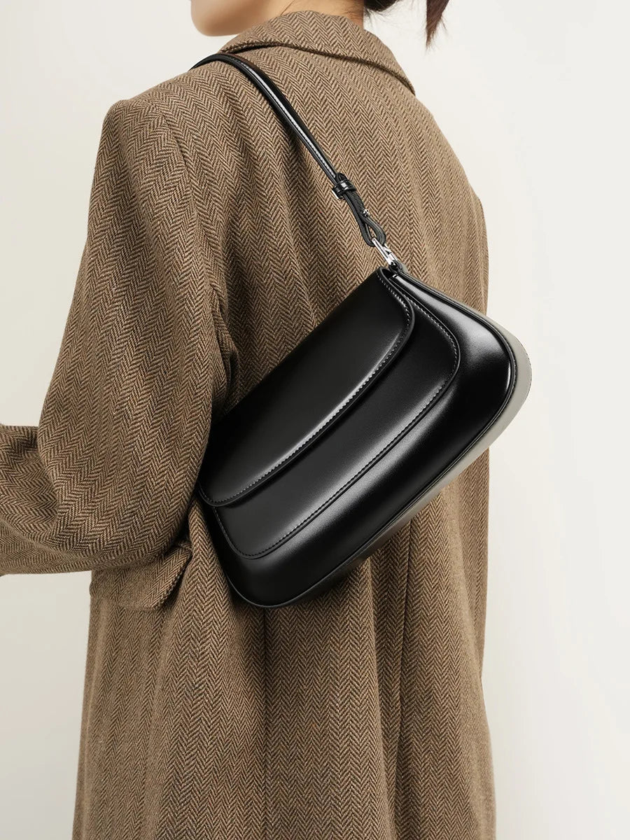 Elegant Underarm Leather Handbag