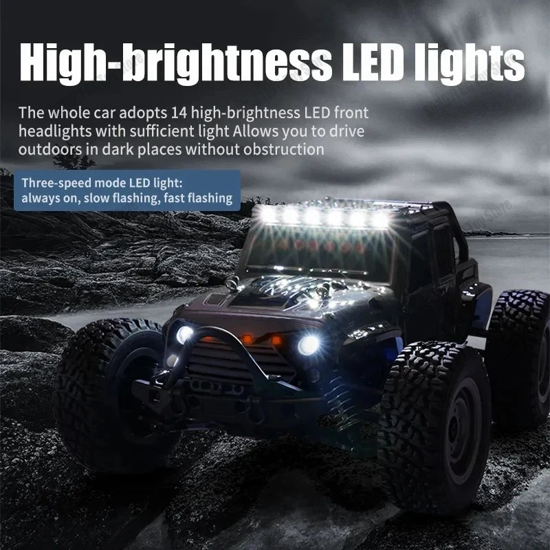 50 or 80KM/H Rc Cars 1/16 Off Drift Road 4WD with LED 2.4G Waterproof Remote Control Monster Truck for Adults and Kids Toy Gift