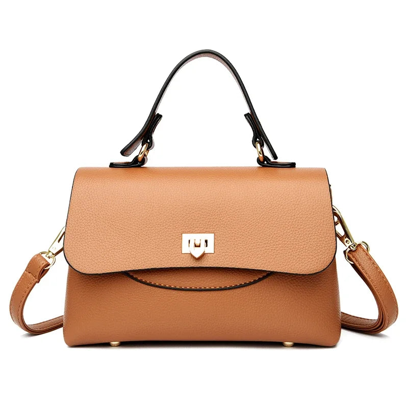 Elegant Leather Messenger Bag – Spacious Tote for Women