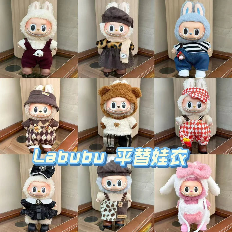 V1 V2 Blind Box labubu Plush Doll Fashion High Quality Clothes Set DIY with Decorative Accessories Children's Toys