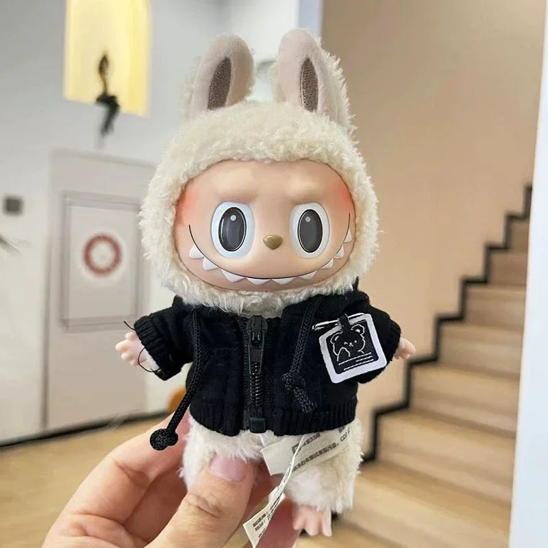 For 17cm Labubu Clothes II Idol Dolls Sitting Party The Monster Outfit Accessories Clothing DIY Kids Gift Hoodie And Jeans