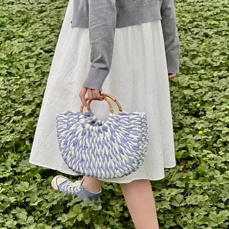 Handmade Shell Bag Brand Unique Creative 2025 New Luxury Summer Fairy Wood Handle Elegant Banquet Commuting Versatile Handbag