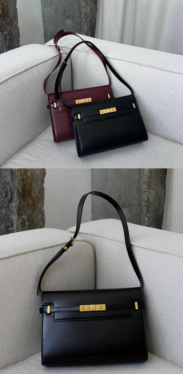 Manhattan handbag,  retro high-end feeling, underarm mailman baguette bag