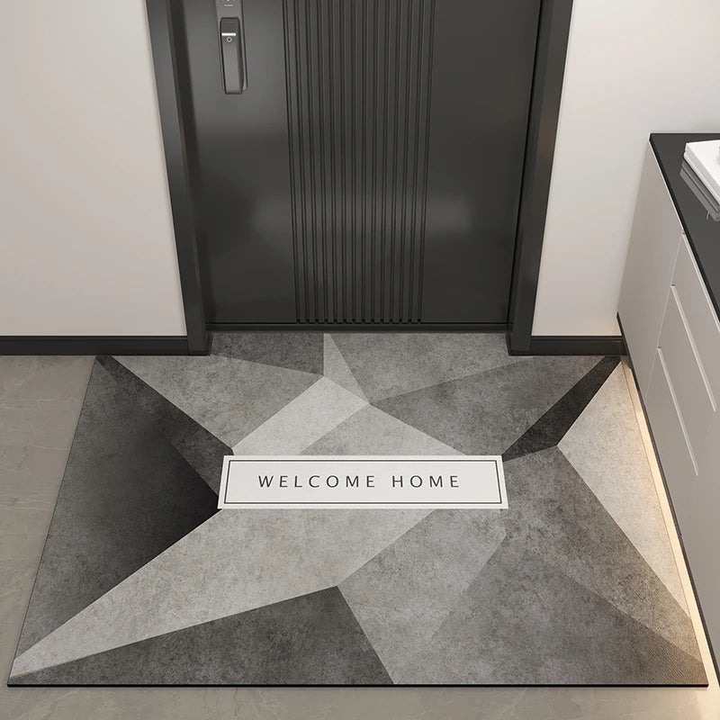 Geometric Pattern Door Mat Washble Rug Stain Resistant Anti Slip Backing Rugs for Living Room