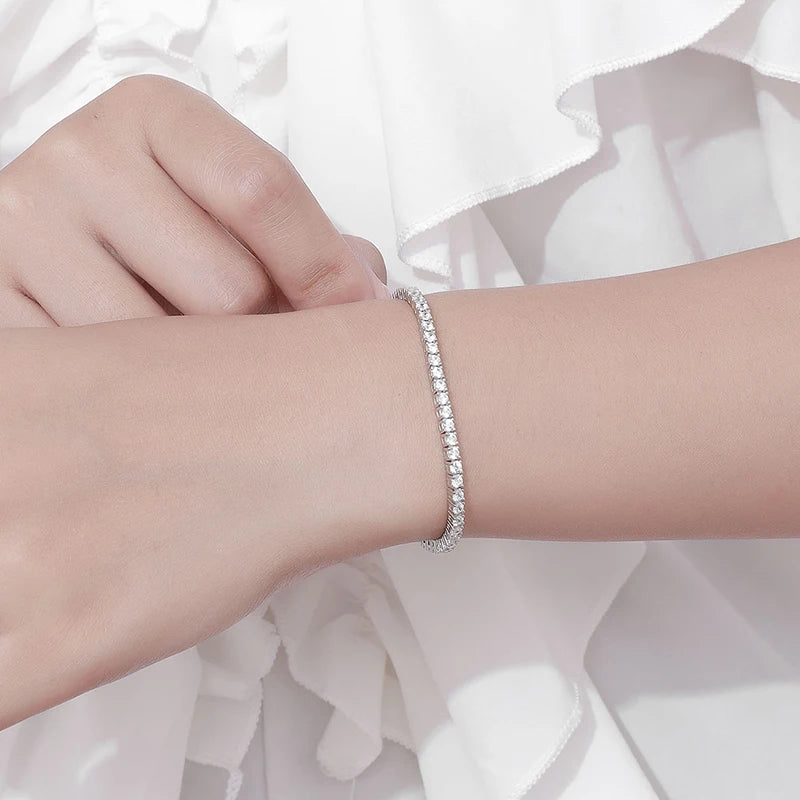 Elegant 2mm Moissanite Tennis Bracelet