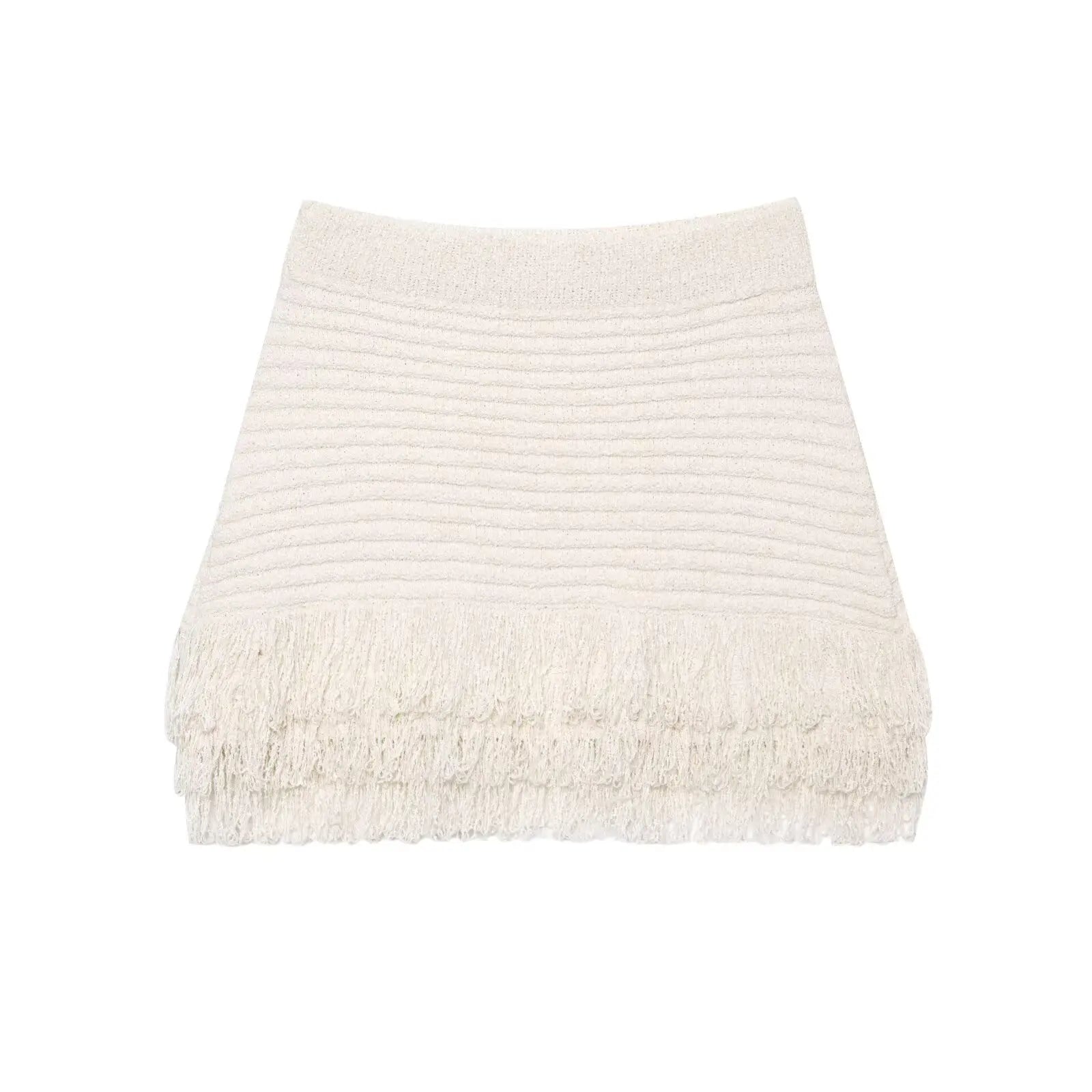 Women High Waist Knit Fringed Mini Skirt Casual A-line Holiday Summer faldas mujer