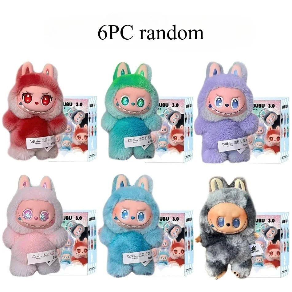 6pcs Cute Macaron Labubu Blind Box Anime Figure Pendant Random Surprise Vinyl Toy Backpack Decoration Collectible Gift Display