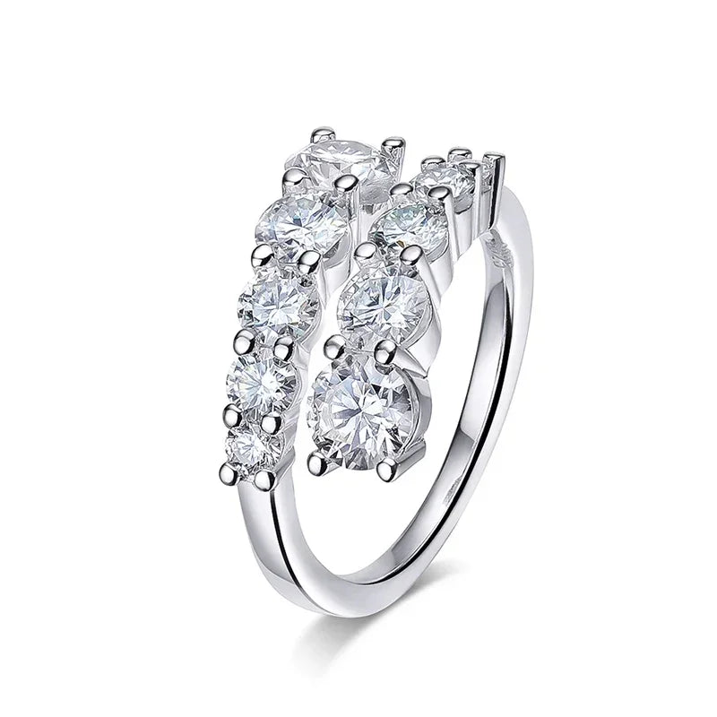Women's Moissanite Band Ring – 10 Dazzling Lab Diamonds