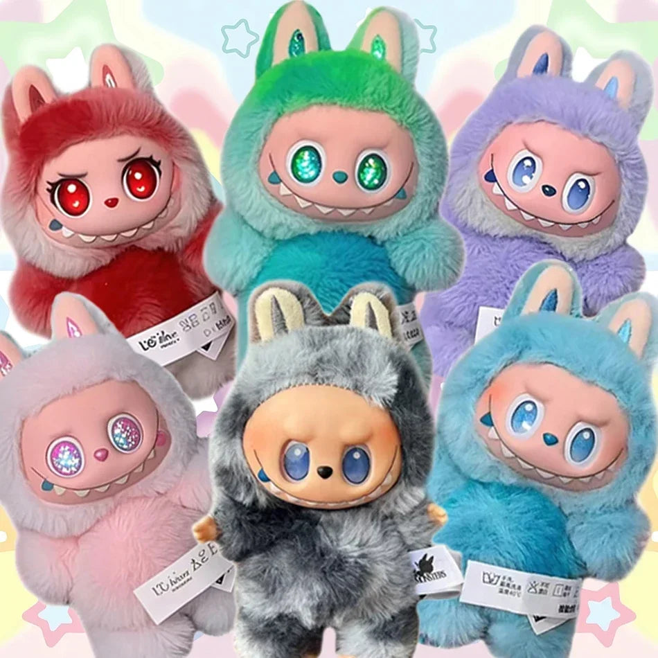 6pcs Cute Macaron Labubu Blind Box Anime Figure Pendant Random Surprise Vinyl Toy Backpack Decoration Collectible Gift Display