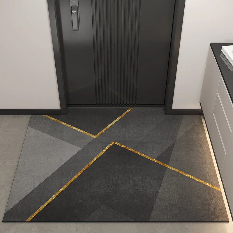Geometric Pattern Door Mat Washble Rug Stain Resistant Anti Slip Backing Rugs for Living Room