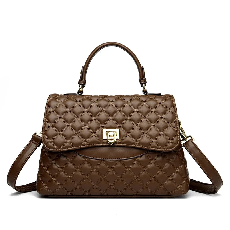 Elegant Leather Messenger Bag – Spacious Tote for Women