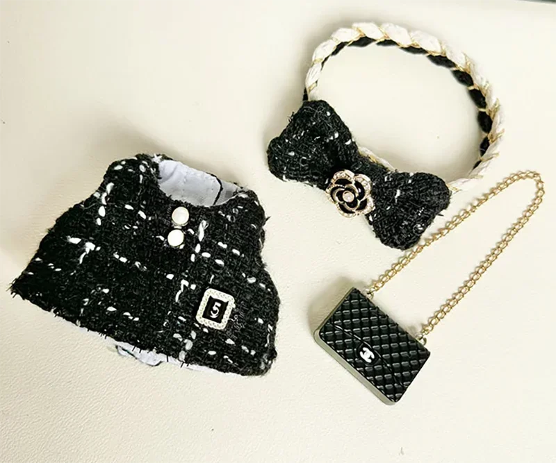 luxury Brand Labubu Doll Clothes Advanced design customization Heartbeat Printed Hats Gorgeous Dresses Accessories