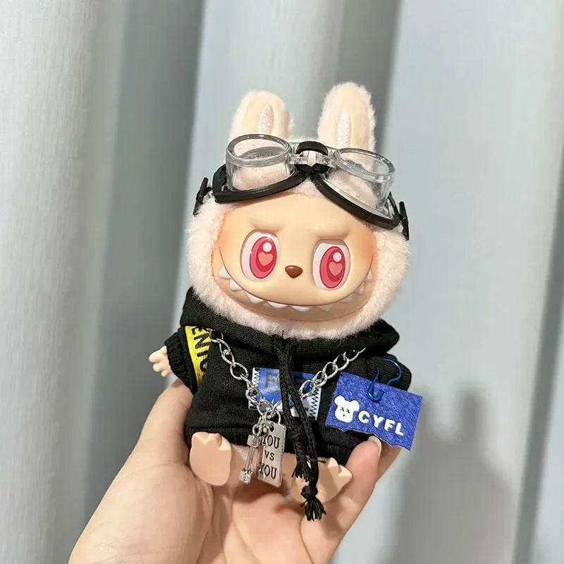 For 17cm Labubu Clothes II Idol Dolls Sitting Party The Monster Outfit Accessories Clothing DIY Kids Gift Hoodie And Jeans