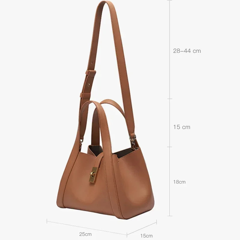 Genuine Leather Bucket Bag