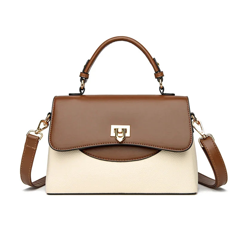 Elegant Leather Messenger Bag – Spacious Tote for Women