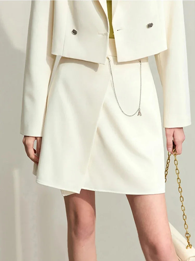 Minimalist Casual Shorts Skirts Women High Waist 2025 Spring New Fashion Commuter Straight A-Line Skirt
