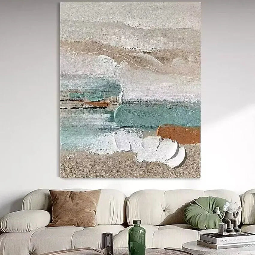 Nordic Abstract Oil Painting Handmade Canvas Decorative Mural Frameless Acrylic Hanging Image For LivingRoom Bedroom Aisle Porch
