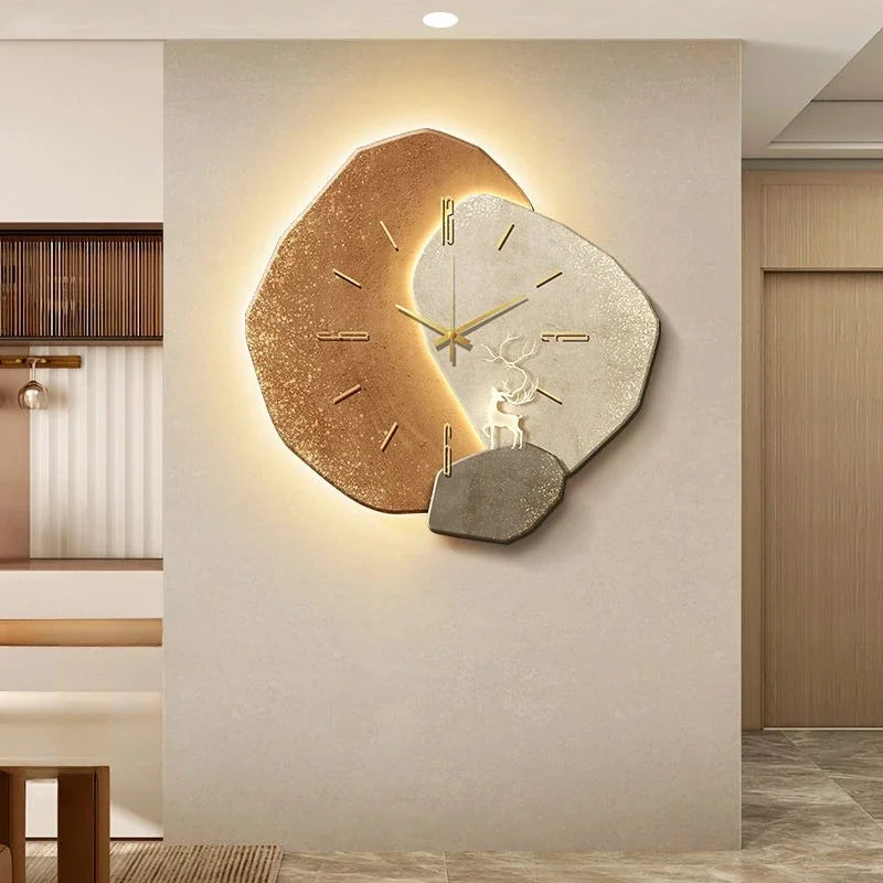 Large Dining Room Wall Clock Modern Simplicity Silent Natural Wall Decor 2025 NewNew High-end Silent Home Wall Hanging Clock