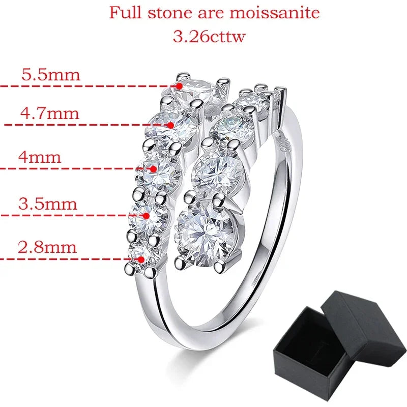 Women's Moissanite Band Ring – 10 Dazzling Lab Diamonds