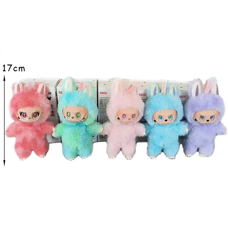 6pcs Cute Macaron Labubu Blind Box Anime Figure Pendant Random Surprise Vinyl Toy Backpack Decoration Collectible Gift Display