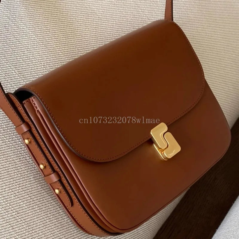 Genuine Leather Shoulder Bag for Women Crossbody Bag  Female Luxury Designer Bags Classic Crossbody Square Bags Commuting Bag