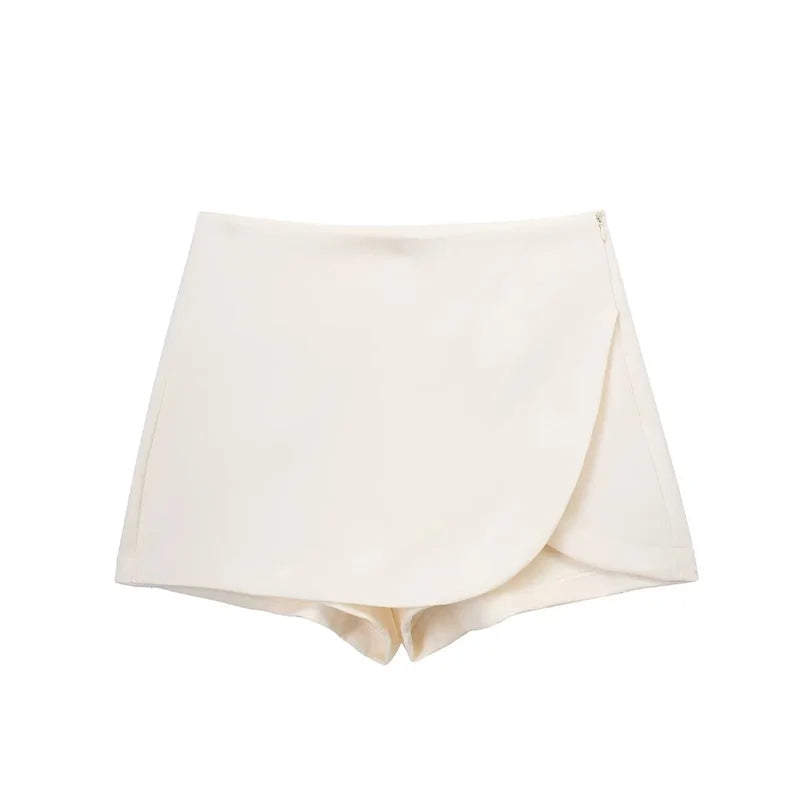 Asymmetric Skort For Women Pink Black Mini Skirt Shorts Woman Fashion High Waist Short Skirts Summer Casual Shorts