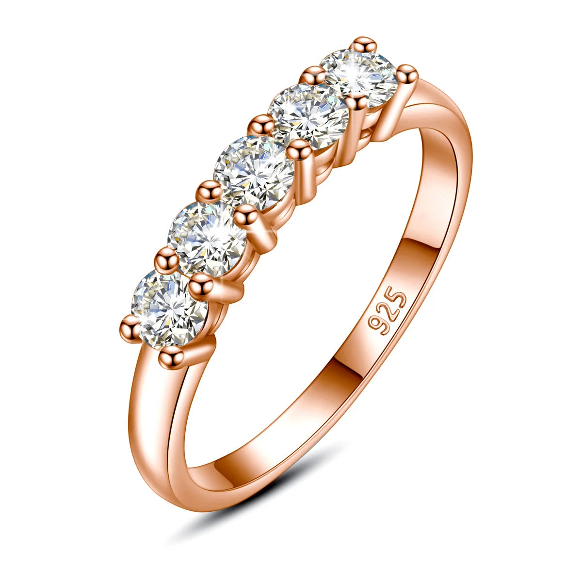 Elegant 5 Moissanite Diamond Ring