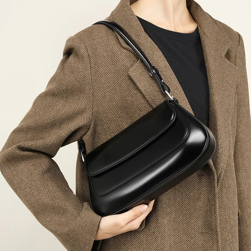 Elegant Underarm Leather Handbag