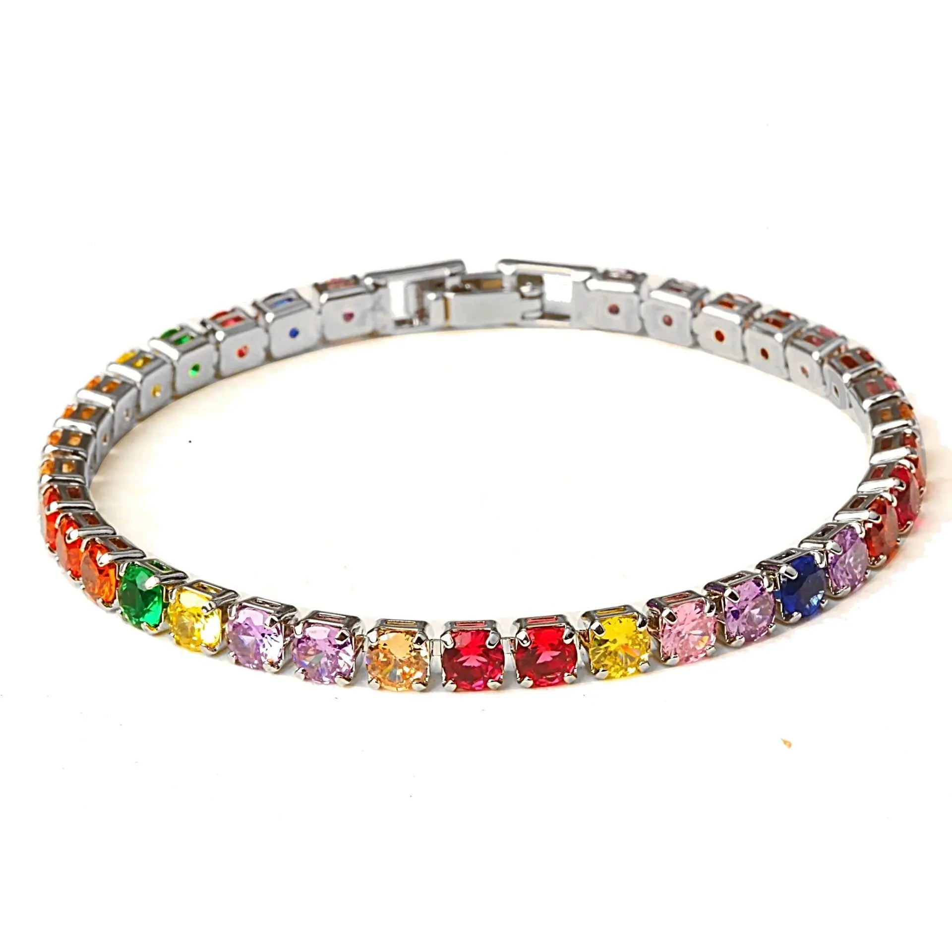 Sparkling 4mm Cubic Zirconia Bracelet – Silver Chain Jewelry