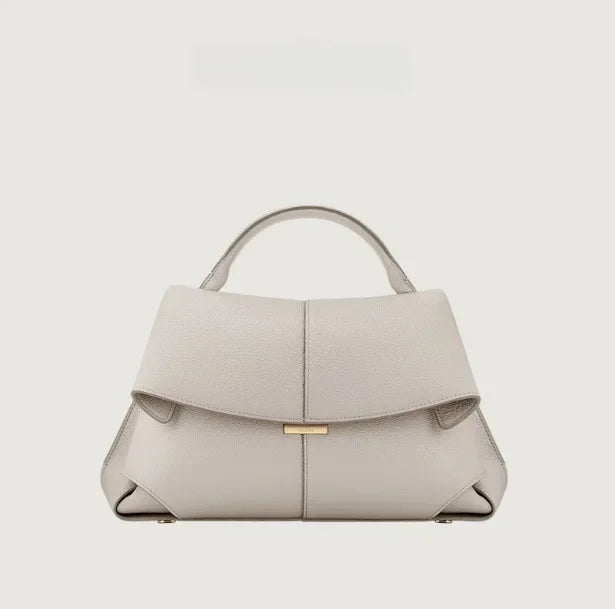 1pcs High end luxury leather smile bag with pleated design, single shoulder large capacity commuting handbag