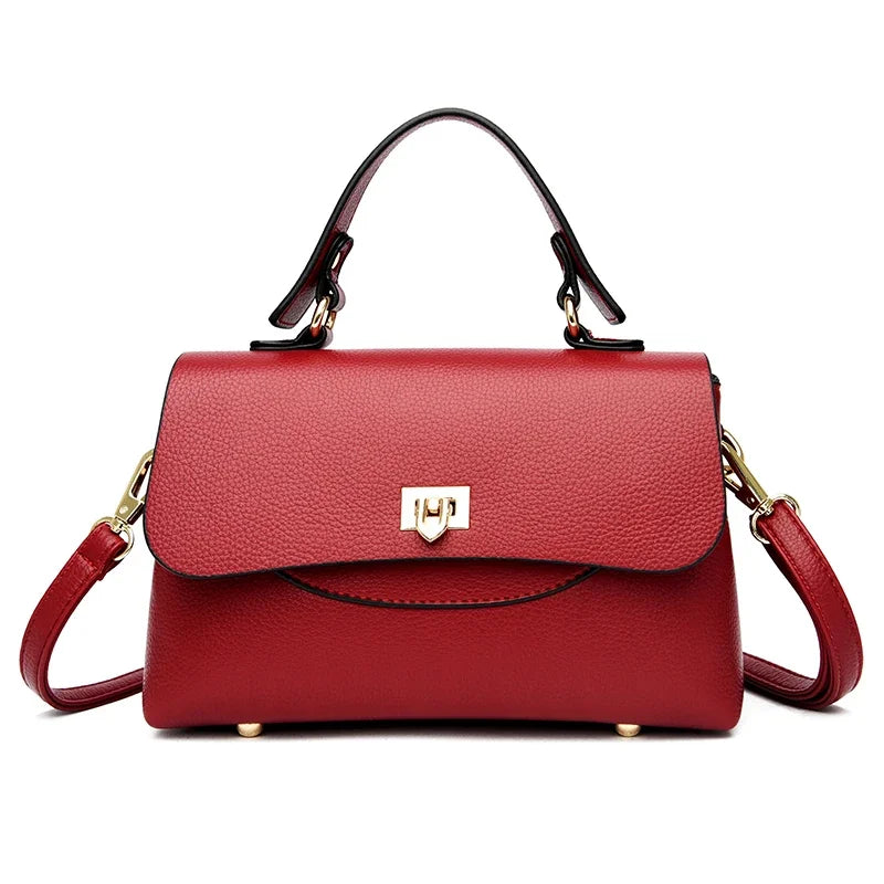 Elegant Leather Messenger Bag – Spacious Tote for Women