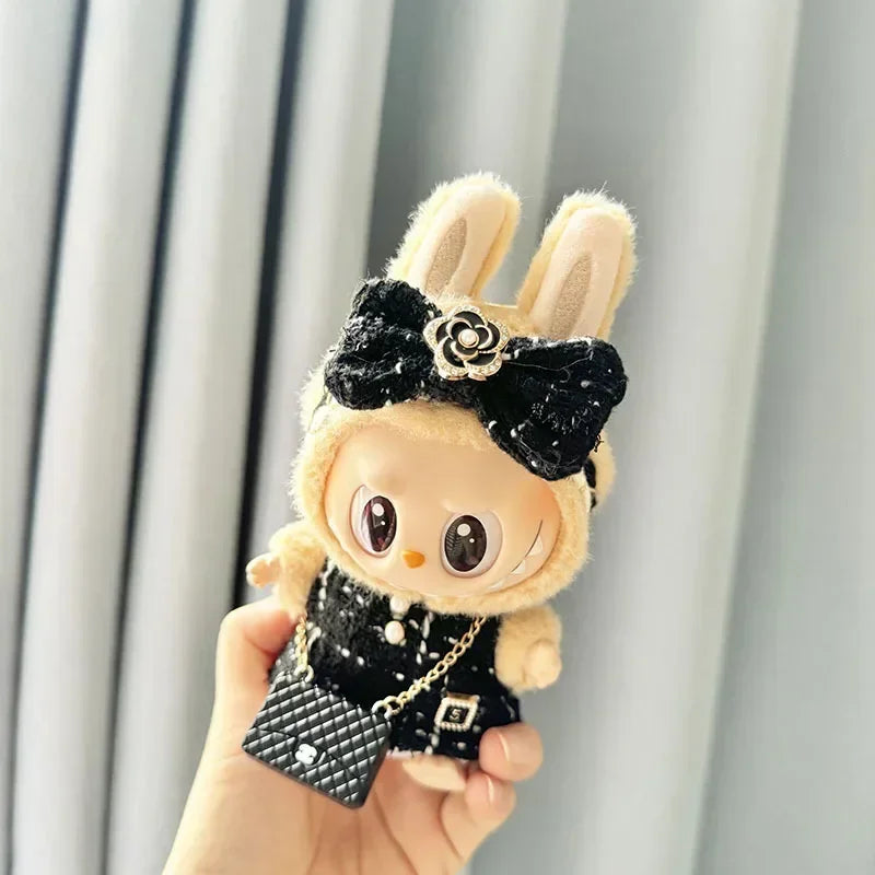 luxury Brand Labubu Doll Clothes Advanced design customization Heartbeat Printed Hats Gorgeous Dresses Accessories