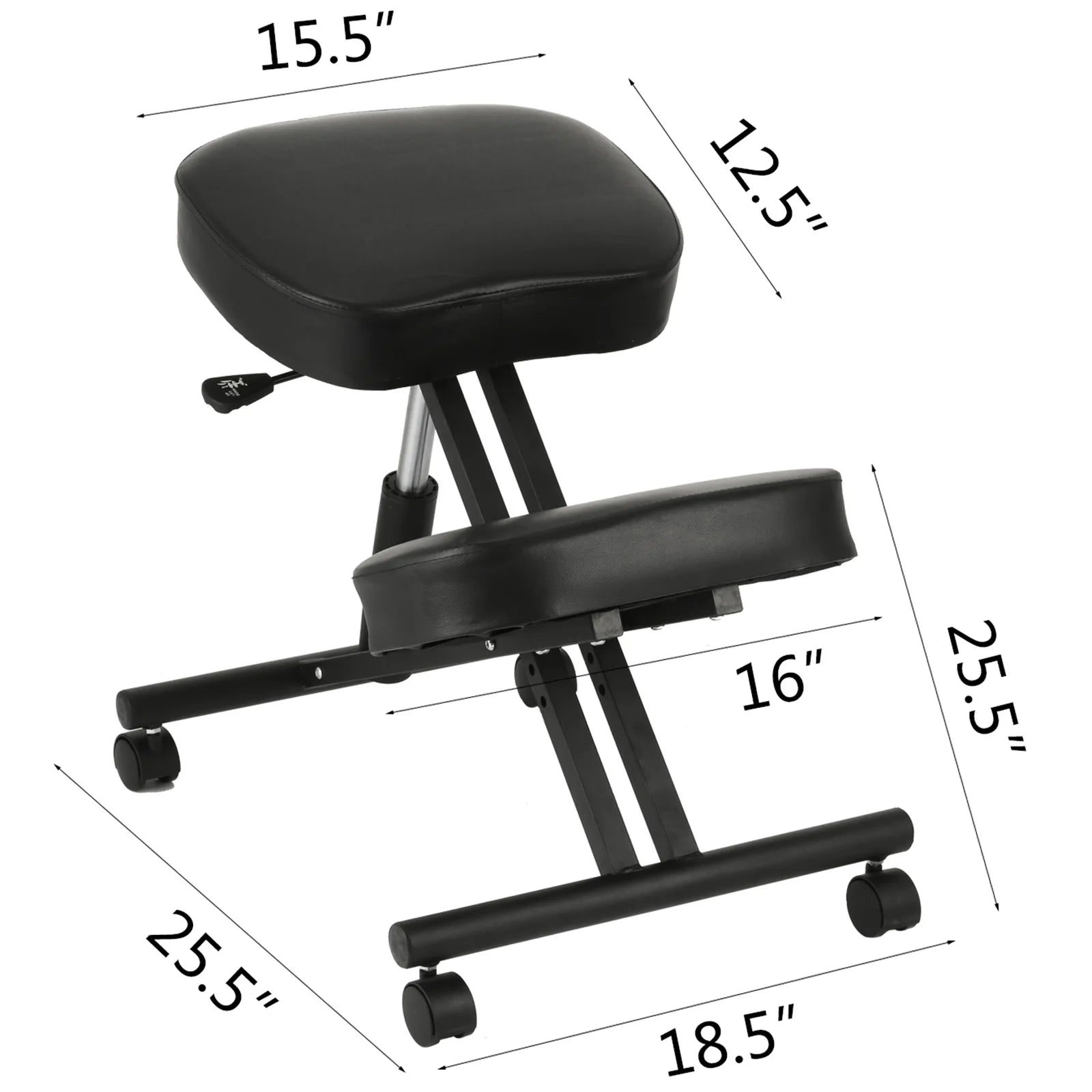 VEVOR Ergonomic Kneeling Chair Stool W/ Thick Cushion Home Office Chair Improving Body Posture Rocking Wood Knee Computer Chair