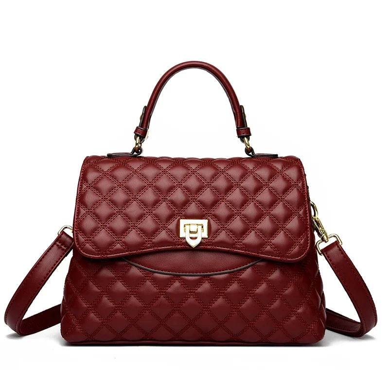 Elegant Leather Messenger Bag – Spacious Tote for Women