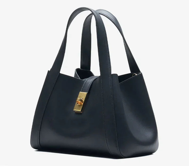 Genuine Leather Bucket Bag