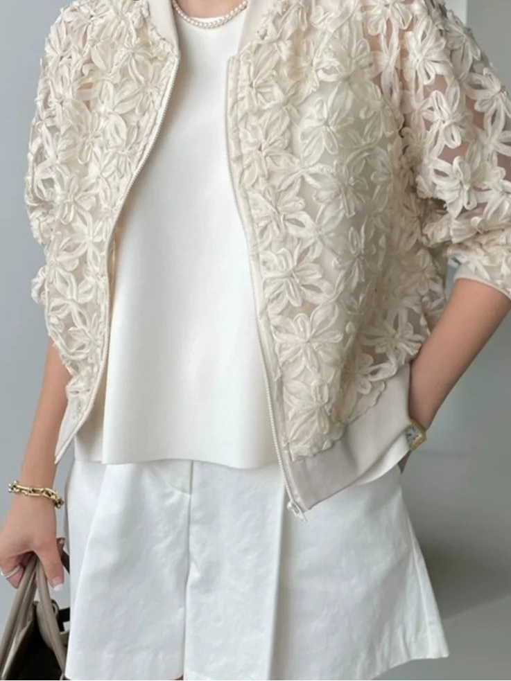 3d Embroidery Outerwears Korean Loose Ropa Mujer Long Sleeve Jacket Trendy Chaquetas Spring Summer Sun Protection Women Jackets