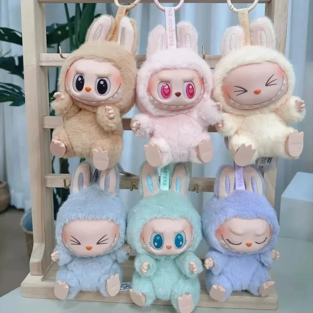 100% Original LBB Blind Box Kawaii Monster Series LABU Macaron Pendant Doll Monster Keychain Birthday Christmas Gift