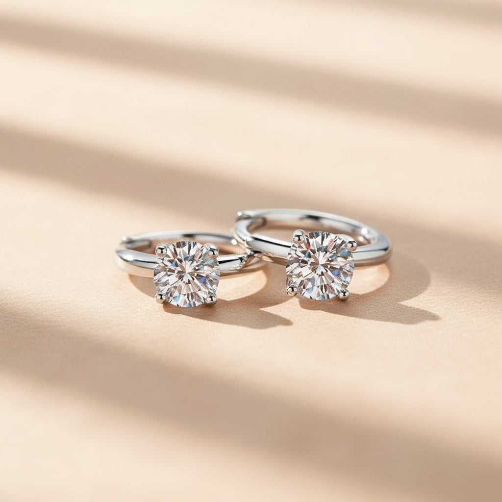 Milan Solitaire Moissanite Hoops