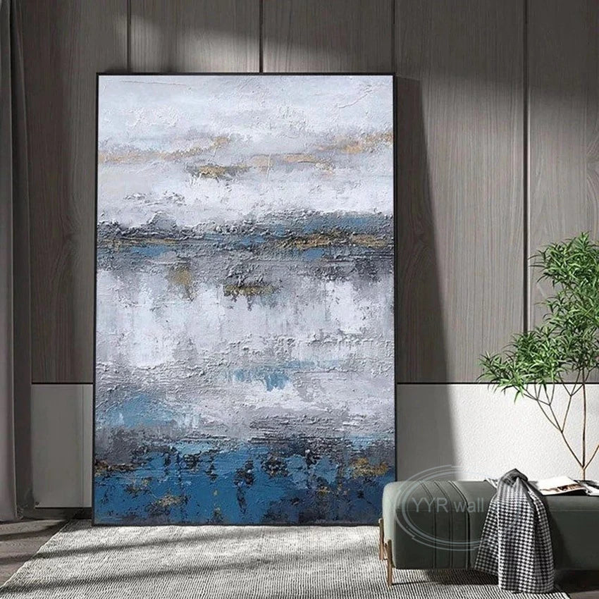 Nordic Abstract Oil Painting Handmade Canvas Decorative Mural Frameless Acrylic Hanging Image For LivingRoom Bedroom Aisle Porch
