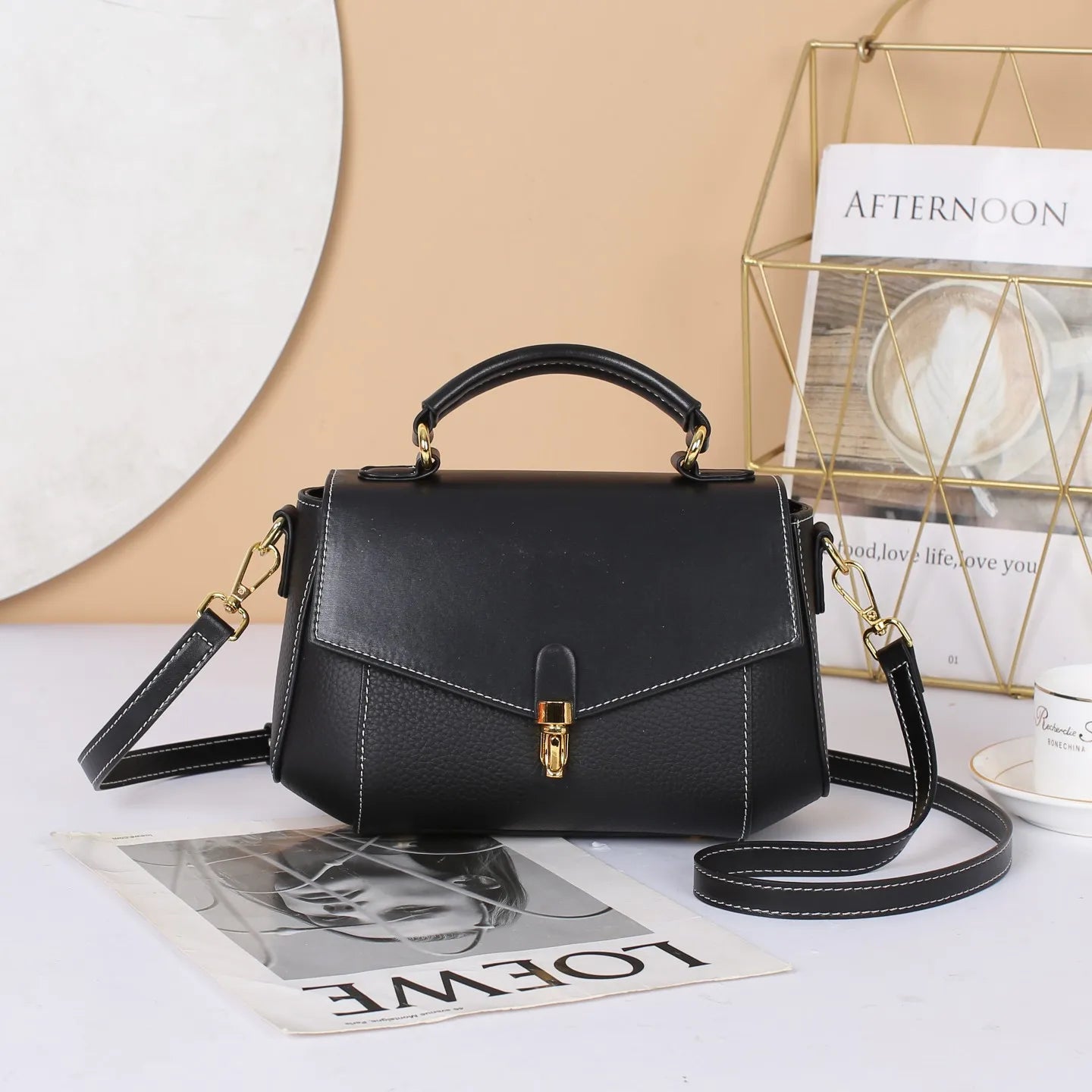 Genuine Leather Women's Bag New Trendy All-match Messenger Shoulder Bag Ladies Fashion First Layer Cowhide Handbag High Quality