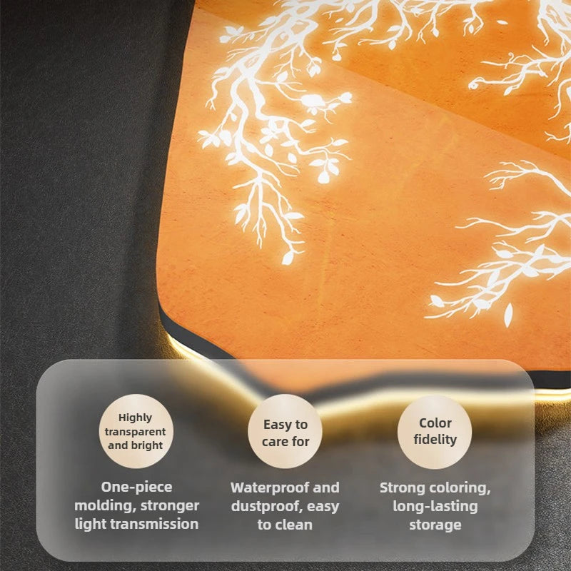 Fashion LED Light Wall Clock Luminous Clock Living Room Decorative Wall Clock Stylish Silent Hole-Free Wall Clock Quartz Clock