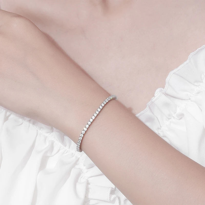 Elegant 2mm Moissanite Tennis Bracelet