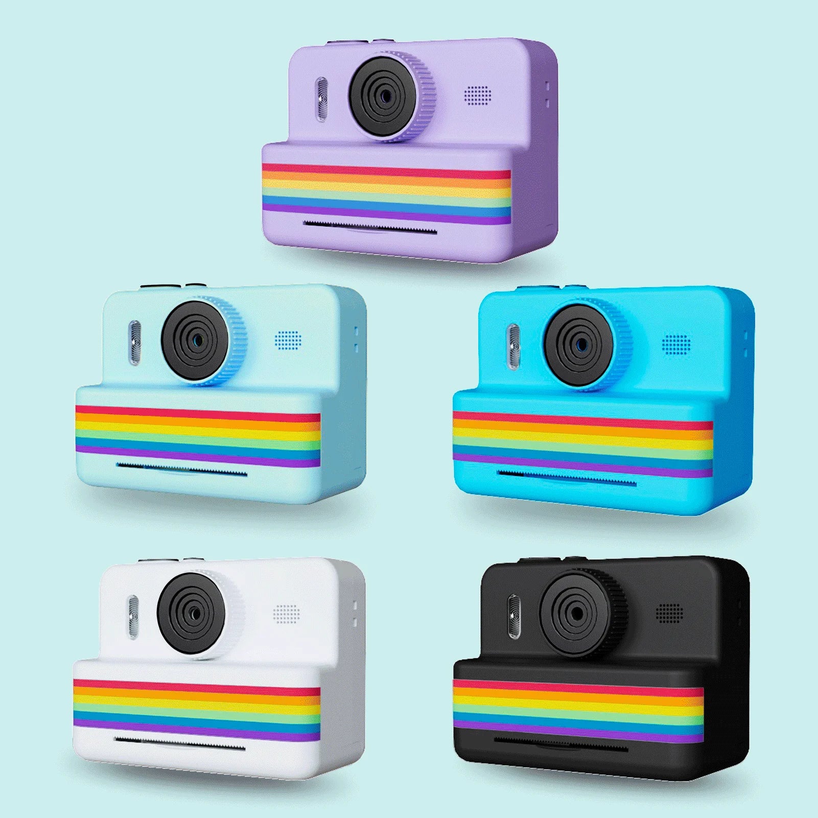 2.8 Inch Instant Print Camera, Digital Video Camera With 3 Rolls of Thermal Printing Paper, 0 Ink Printing Toy Camera for Kids